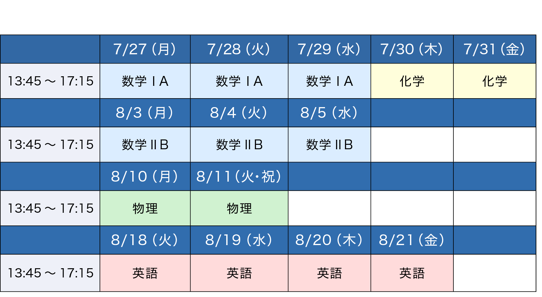 時間割