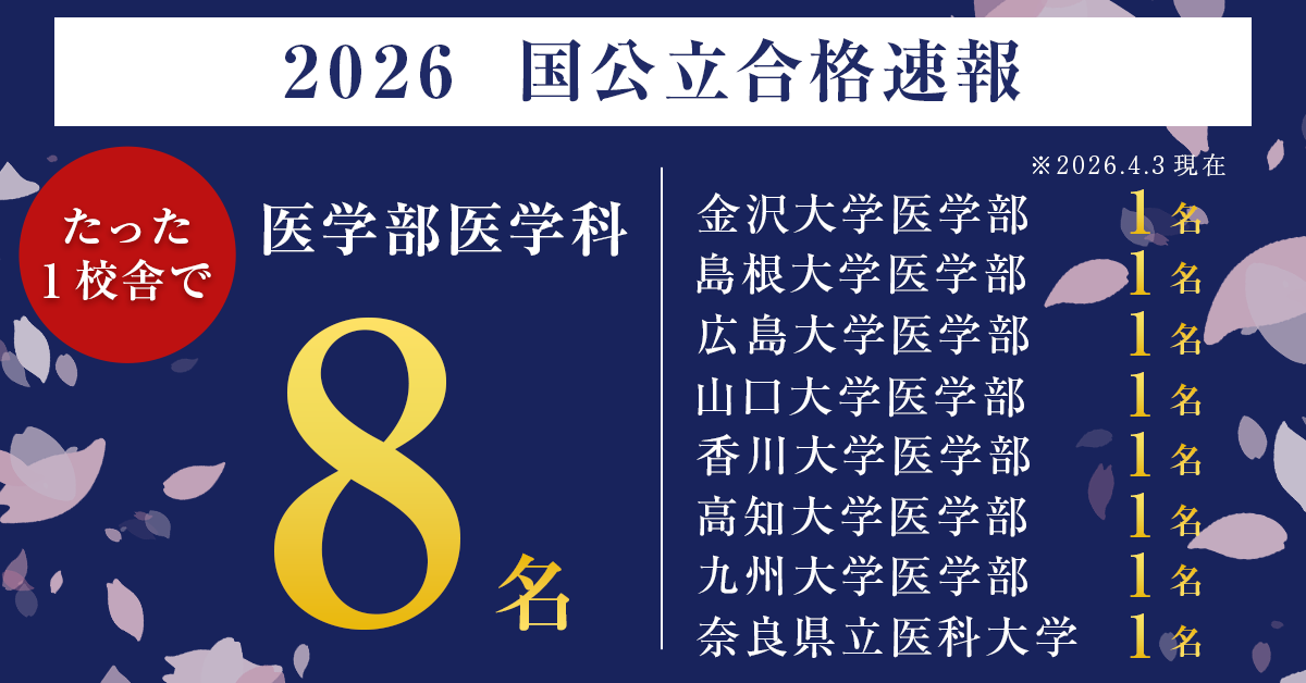 国公立大学医学部医学科2026年度合格速報合格者数