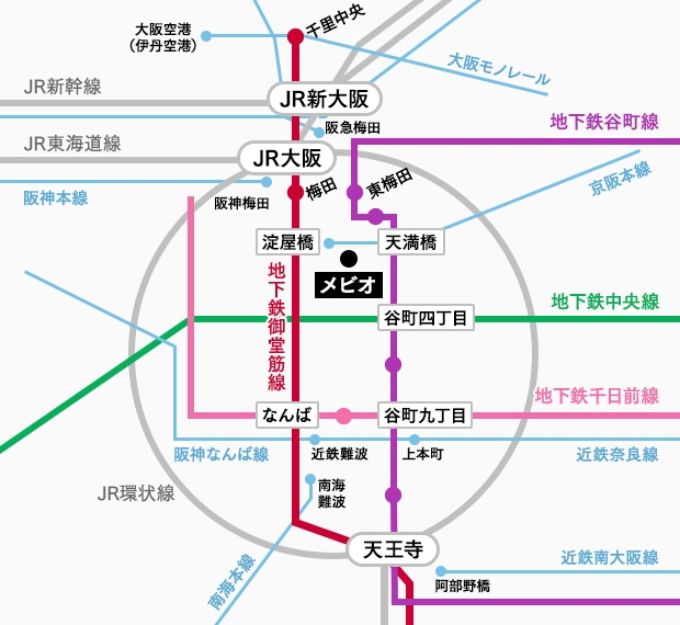 最寄駅からメビオまでのルート